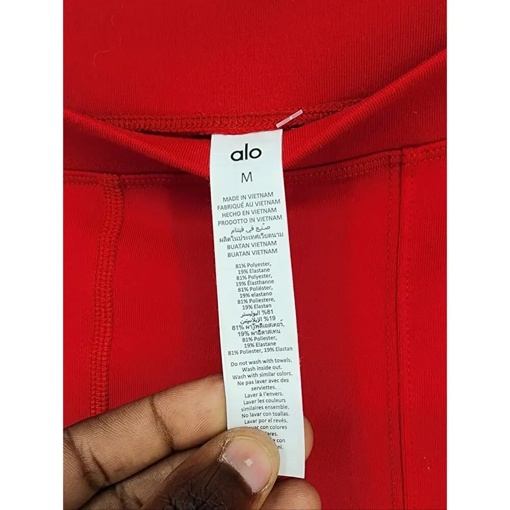 Alo Yoga High Waist Stirrup Leggings – NWOT – Classic Red – Size M